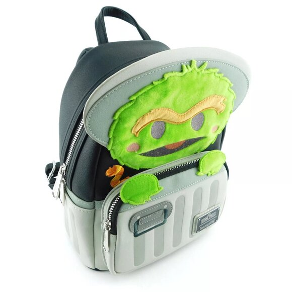 New SESAME STREET Loungefly Oscar the Grouch In Trashcan Backpack Bag